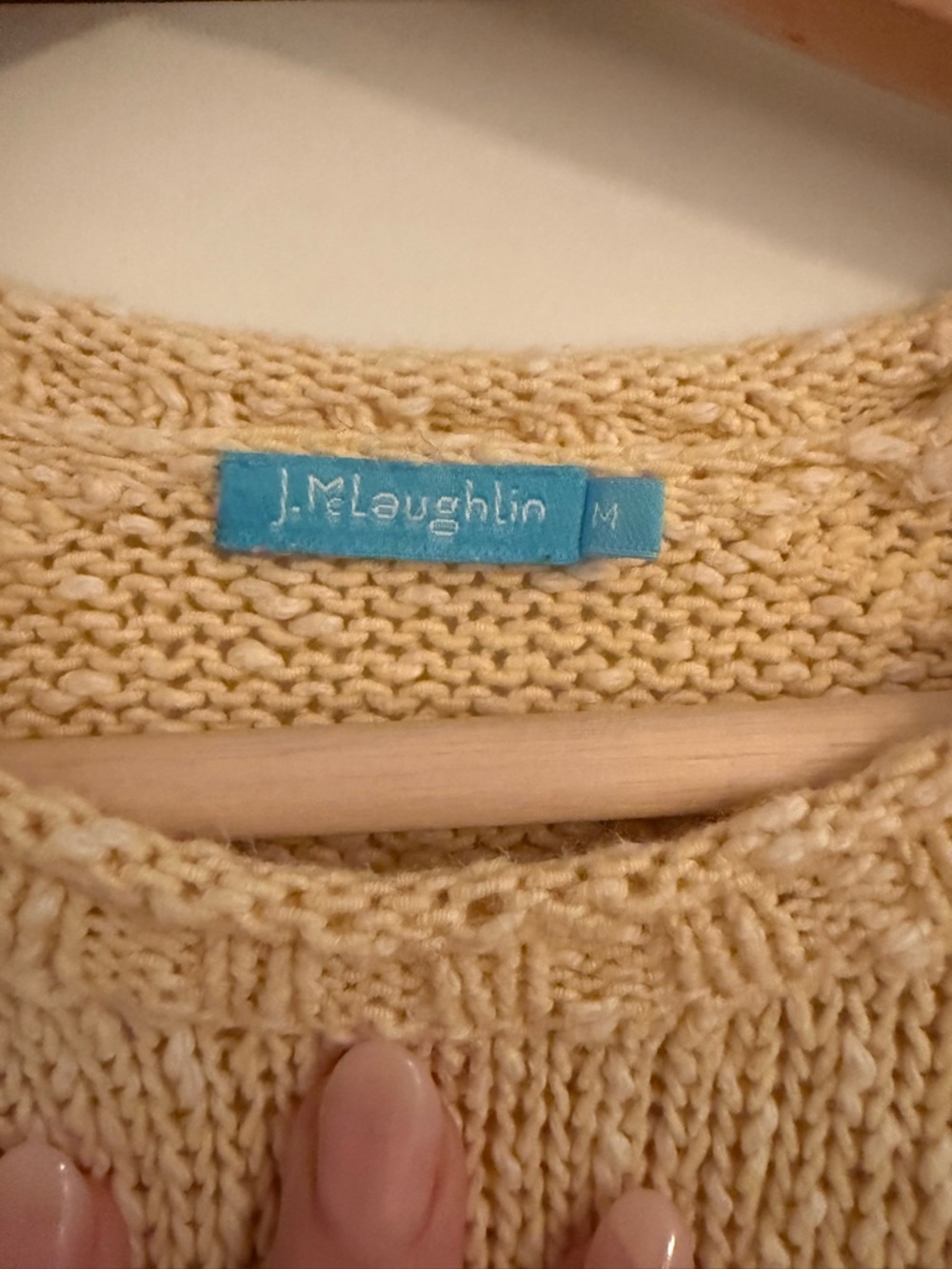 J. McLaughlin Medium Butter Yellow 90s Coastal Fisherman Minimalist Sweater Prep - Picture 3 of 8
